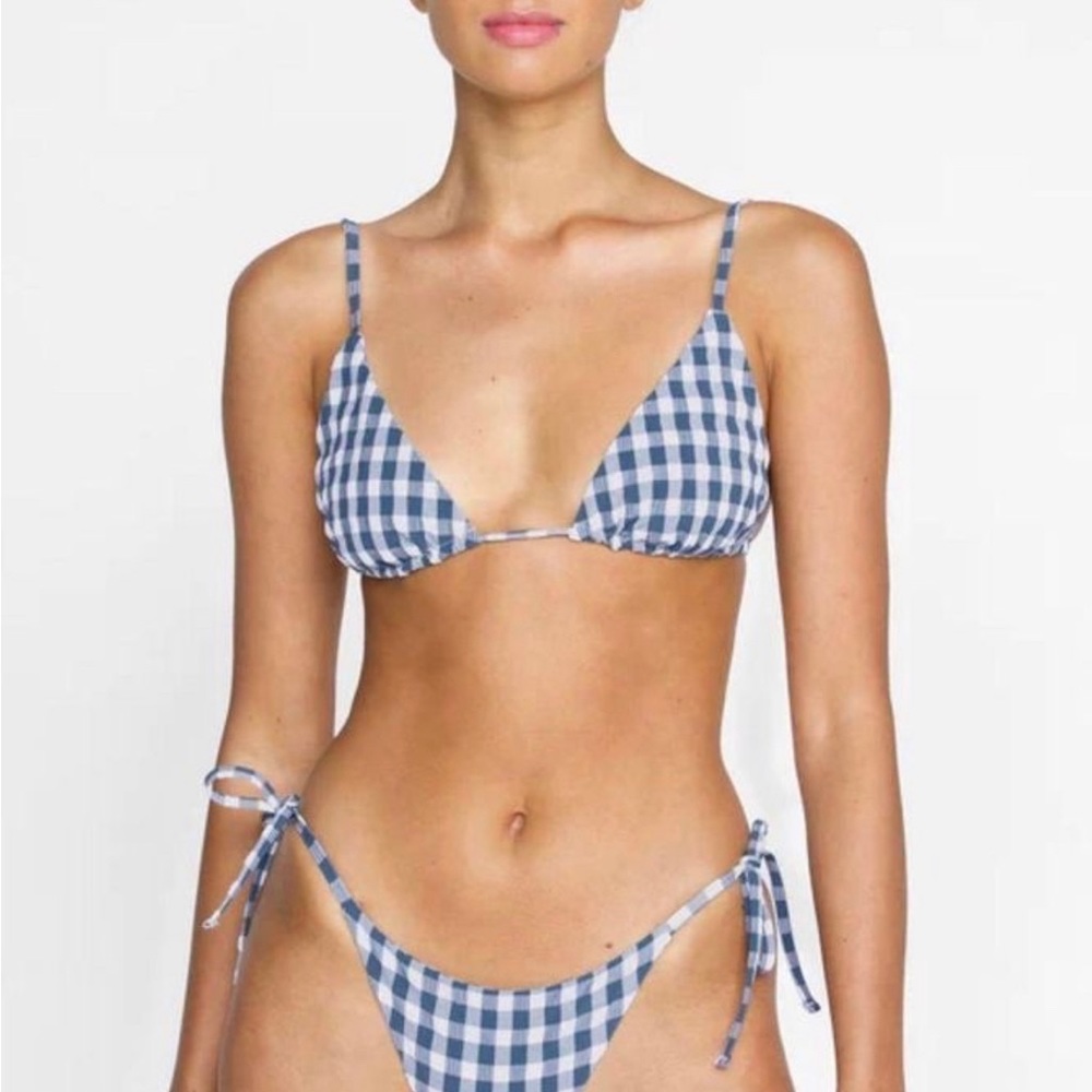 Mikoh jinco bikini top blue gingham